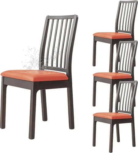 Miniatura 25 de Dimatic Juego de 2 fundas de asiento para silla, de piel sintética, impermeables, fundas elásticas para sillas de comedor, fundas protectoras