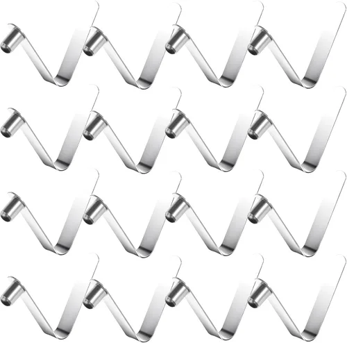 16 clips de resorte de paleta, clips de resorte para poste de tienda, clip de botón a presión de acero inoxidable, clip para poste de tienda de