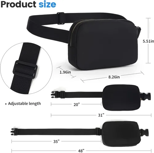 Miniatura 4 de Riñonera unisex a la moda para mujer, con correa ajustable, para correr, senderismo, ciclismo, viajes, Beige