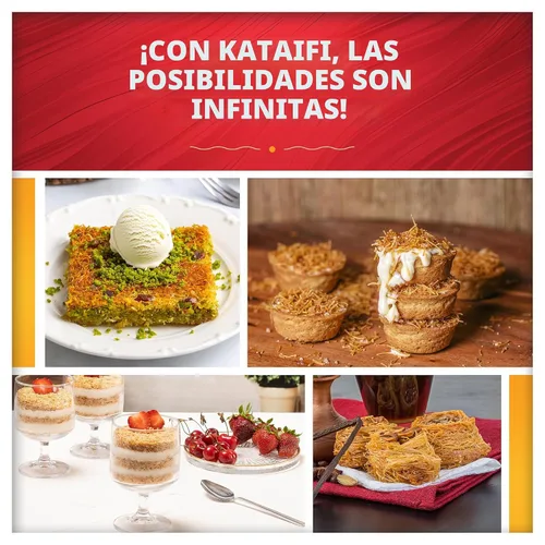 Miniatura 7 de Eastanbul Masa de fillo rallada Kataifi seca y picada, masa de pastelería Kurutulmus Kadayif, ingrediente para la barra de chocolate con pistacho
