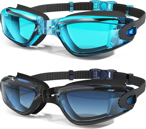 Miniatura 11 de MAMBAOUT Gafas de natación, paquete de 2 gafas de natación antivaho sin fugas, protección UV para hombres, mujeres, adultos y jóvenes