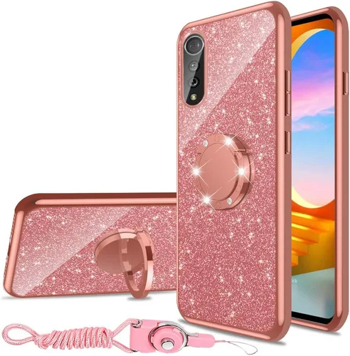 nancheng Bonita funda de teléfono con purpurina para LG Velvet 5G (LM-G900)/LG Velvet 5G UW Lujo Brillante Suave TPU Anti arañazos Anti-caída Oro