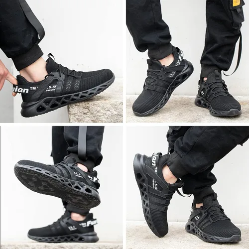 Miniatura 6 de Furuian Zapatos de punta de acero para hombres y mujeres cómodos tenis de acero para hombres zapatos de seguridad zapatos de trabajo antideslizantes