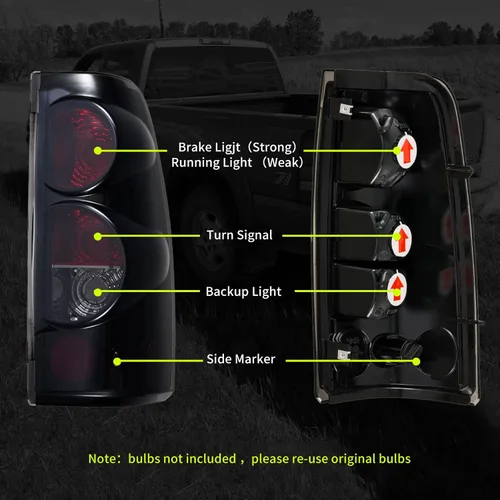 Miniatura 6 de Conjunto de luces traseras compatibles con Chevy Silverado 1500 2500 3500 1999-2006 GMC Sierra 1500 2500 3500 Lámparas de freno traseras Chevrolet