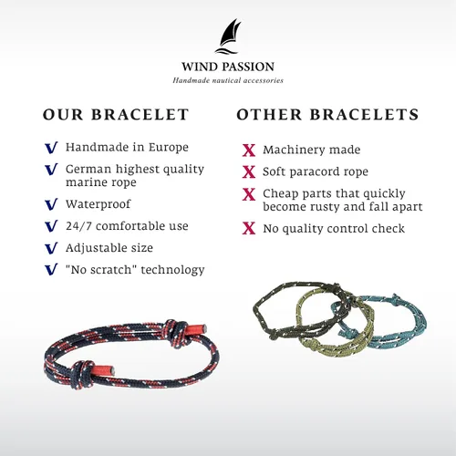 Miniatura 13 de Wind Passion Pulsera para hombre con cuerda mono con estilo náutico trenzado