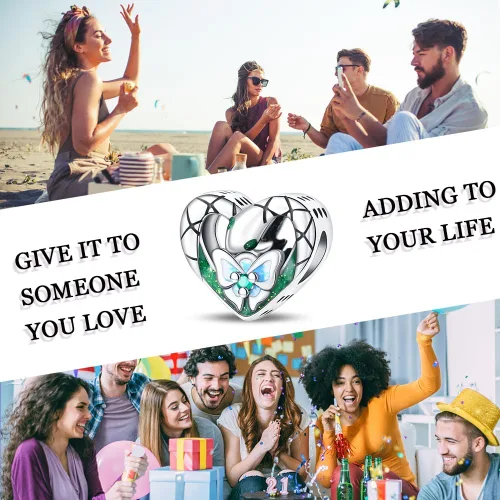Miniatura 74 de LNQOBU Happy Life - Colgante para pulseras de abalorios, plata de ley 925 para mujer (con un espaciador de cuentas)