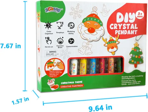 Miniatura 5 de Juego de manualidades y manualidades de pintura de cristal, kit de colgante de cristal para bricolaje, arte de pintura de ventana, kit de colgante