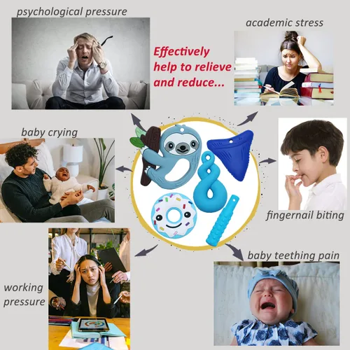 Miniatura 8 de Collar masticable, juguetes sensoriales para niños con autismo, paquete de 10