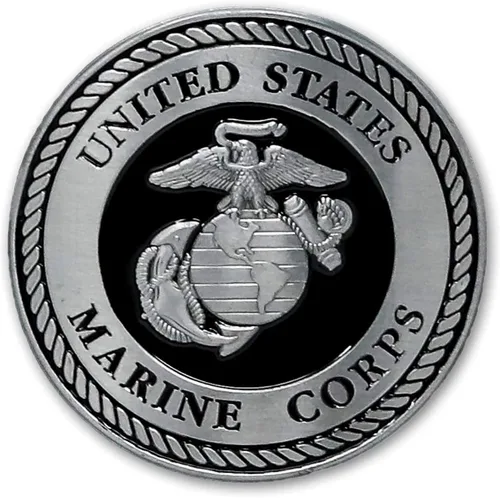 Miniatura 3 de Medalla USMC – 2.25 Pulgadas – Emblema de Cuerpo de Marines EGA de Águila, Globo y Ancla en Negro y Plata