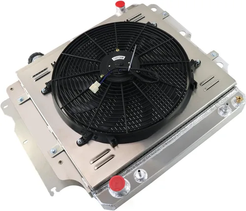 Miniatura 3 de Radiador compatible con Jeep Wrangler TJ 2.4L-4.2L 1987-06, radiador de aluminio de 3 filas + cubierta de ventilador de 120 W + kit de relé