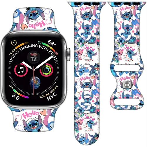 Miniatura 18 de Correa de silicona de dibujos animados compatible con Apple Watch de 1.496/1.575/1.614/1.654/1.732 pulgadas, bonitas correas de repuesto para Apple