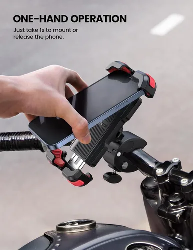 Miniatura 3 de Lamicall - Soporte de teléfono para motocicleta, soporte de teléfono para bicicleta - Abrazadera de manillar de instalación rápida para bicicleta