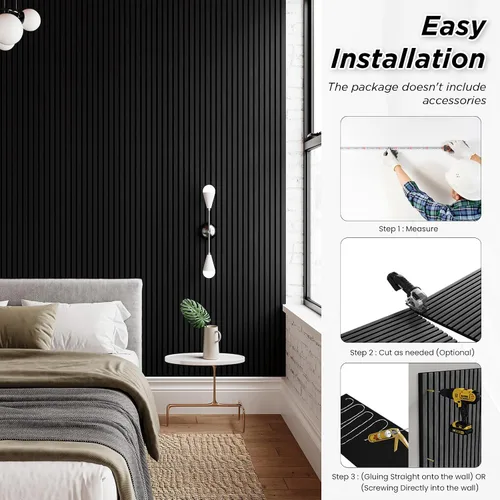 Miniatura 5 de SMARTSTANDARD 1 pieza panel de pared de madera de muestra, paneles de madera acanalada 3D para decoración de pared interior, paneles de madera Roble