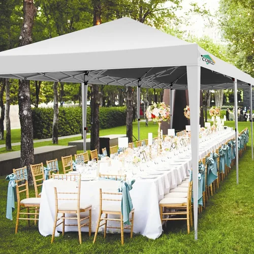 Miniatura 7 de COBIZI - Carpa plegable de 10 x 30 pies para fiestas con 8 paredes laterales, toldo instantáneo comercial impermeable, carpa de 10 x 30 pies