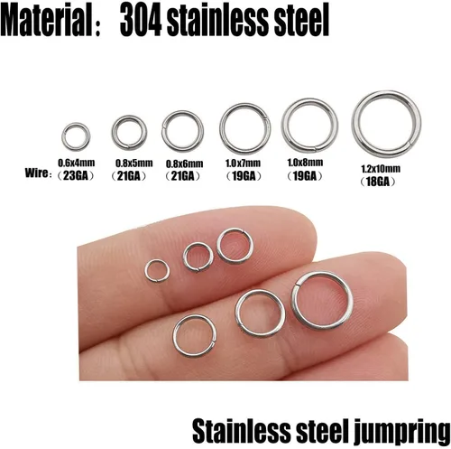 Miniatura 3 de 500 anillos divididos de acero inoxidable para hacer joyas, collares, pulseras, aretes, llavero, manualidades (496.378-0.276 in)