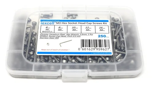 Miniatura 71 de iexcell 25 piezas M4 x 60/65/70/75/3.150 in paso de rosca 0.028 in acero inoxidable 304 cabeza hexagonal Tornillos Tornillos surtido Kit