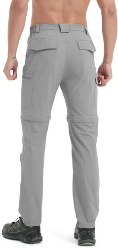 Miniatura 71 de Pantalones de senderismo para hombre, convertibles, con cremallera, ligeros, impermeables, de secado rápido, pesca al aire libre, viajes, safari