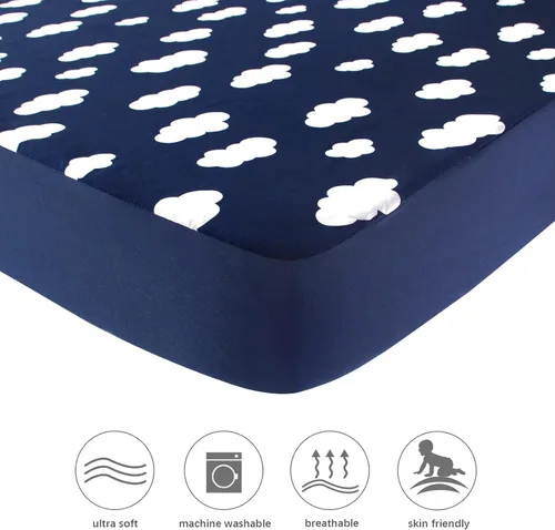 Miniatura 2 de Sábanas bajeras cuadradas para corralito de juegos, perfectas para New Room2/TotBloc portátil, paquete de 2, microfibra ultrasuave, sábana bajera