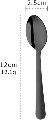 Miniatura 7 de Juego de 12 cucharas de café Demitasse de acero inoxidable, mini cuchara de 4.5 pulgadas, pequeñas cucharas de espresso para café, azúcar, postre
