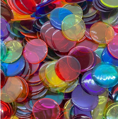 Miniatura 6 de MR CHIPS Fichas de bingo de plástico para juegos, bolsa de 150 unidades, colores sólidos y transparentes, color blanco, 3/4 pulgadas Blanco sólido