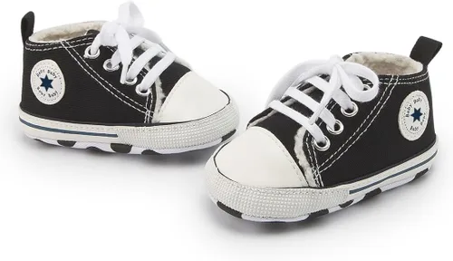 Miniatura 58 de KIDSUN zapatos deportivos altos hasta el tobillo para bebés, niños y niñas con suela antideslizante, suaves, para recién nacidos, zapatos
