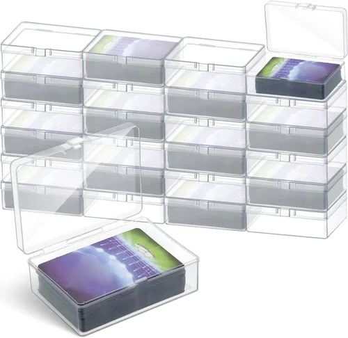 Vicenpal 24 Piezas Cajas para Cartas de Juego de Plástico Transparente Estuches para Mazos Cajas de Almacenamiento de Tarjetas Coleccionables