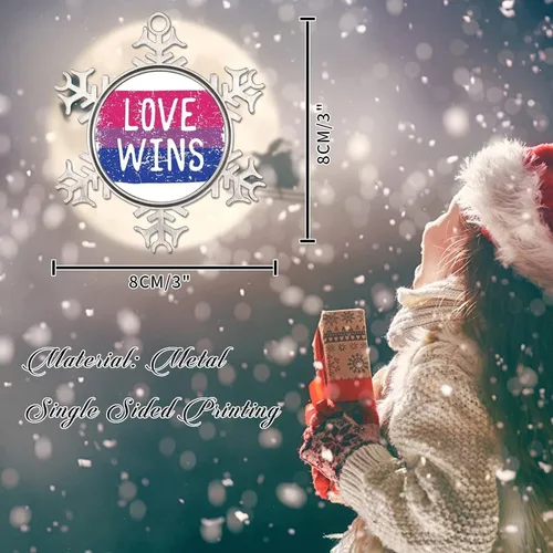 Miniatura 2 de Adornos de Navidad para árbol Love Wins Bisexual Lesbianas Adornos Gay Decoración de árbol de Navidad Recuerdo Bisexual Orgullo Arco Iris Gay LGBTQ
