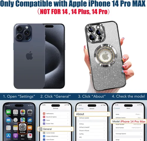 Miniatura 294 de Misscase Funda magnética con purpurina para iPhone 11 compatible con MagSafe, protección completa, delgada, a prueba de golpes, antiarañazos
