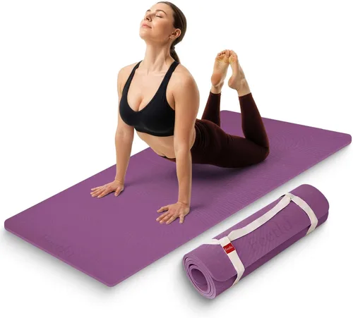 Extra Thick 12mm Exercise Mat – Non-Slip, Joint-Friendly & Cushioned Fitness Mat for Yoga, Pilates & Floor Workouts – Durable, Supportive & Includes