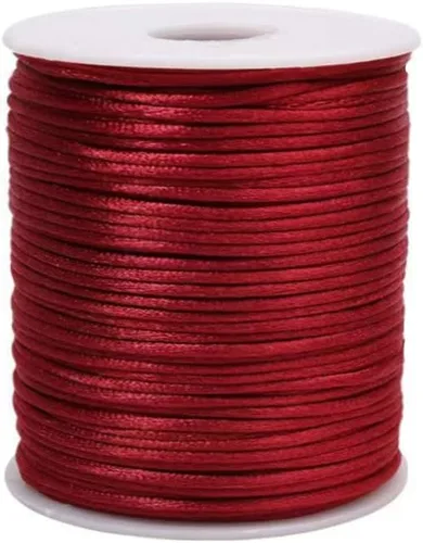 Miniatura 8 de 2.0mm Hilo de Cordón de Seda de Nylon para Cuentas de Macramé, Pulseras, Nudos Chinos, Collares, Joyería 109 Yardas (Verde Oscuro)