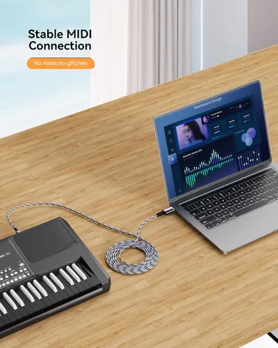 Miniatura 4 de SNANSHI - Cable de impresora USB de 25 pies, cable USB 2.0 tipo A a B macho, cordón de impresora trenzado de nylon, cable de escáner de alta