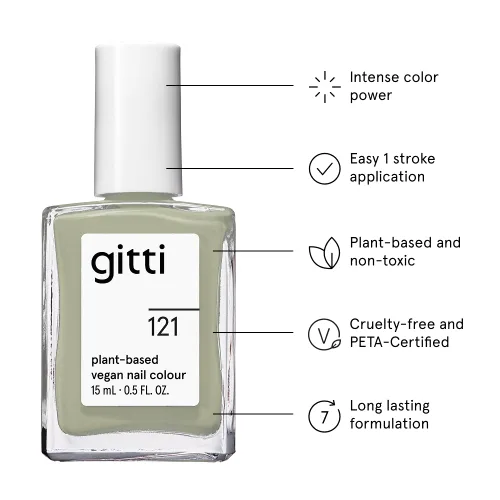 Miniatura 49 de gitti Esmalte de uñas a base de plantas No tóxico, libre de 30, basado en ingredientes de origen natural, libre de crueldad, vegano