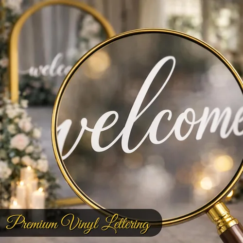 Miniatura 3 de Calcomanía con texto en inglés "Welcome to Our Wedding Mirror" – Soon to Be Mr & Mrs - Calcomanía de espejo personalizable – Just Married