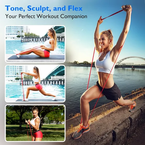 Miniatura 4 de FitBeast Resistance Bands Set, Pull Up Assist Bands for Strength Training, Powerlifting, Muscle Toning, Yoga, Mobility Exercises, Rehabilitation