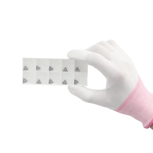 Miniatura 8 de AMTOVL 10 cabezales de corte triangulares en ángulo R para máquina de biselado neumática, insertos de torneado de carburo para mini chaflán de aire