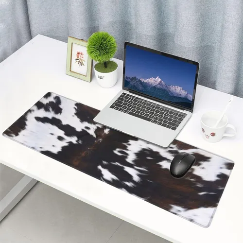 Miniatura 8 de Alfombrilla de mouse para juegos, base de goma antideslizante grande, alfombrilla para mouse y teclado, alfombrilla de escritorio con bordes Piel