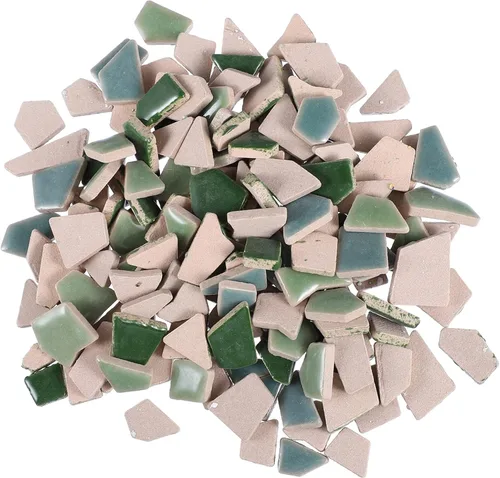 Miniatura 10 de HOMSFOU Azulejos de cerámica adhesivos azulejos de porcelana rotos irregulares Azulejos diminutos Piezas de vidrio de cristal para manualidades DIY