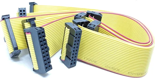 Miniatura 13 de Paquete de 5 conectores hembra IDC 2x10 20P 0.100 in 4.7 in 4 pulgadas, cable de cinta plano amarillo, filas dobles 20 pines paso FC F/F