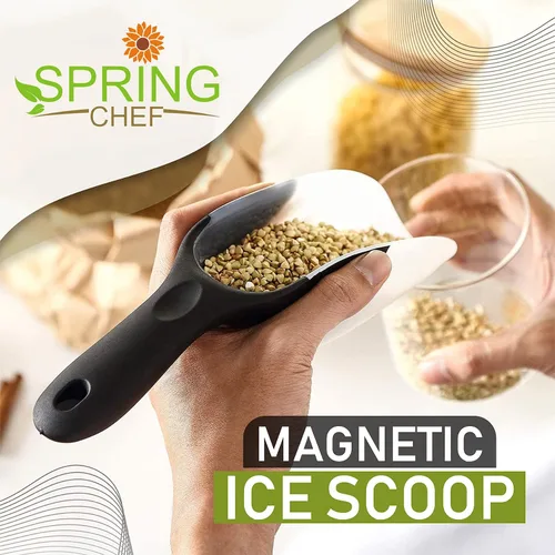 Miniatura 8 de Spring Chef Cuchara de hielo magnética para congelador, cuchara de palomitas de maíz de plástico flexible sin BPA con mango de agarre suave, cuchara