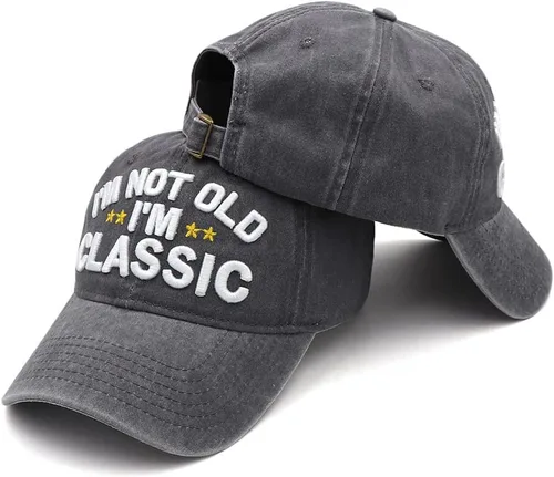 Miniatura 25 de Divertidos regalos de jubilación o cumpleaños sombreros para hombres y mujeres, gorra de béisbol clásica I'm Not Old Regalos para papá, abuelo
