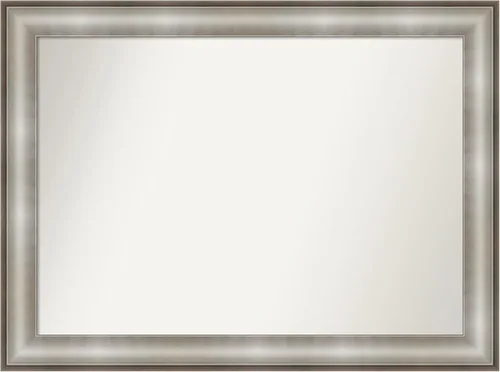 Miniatura 353 de Amanti Art Espejo de baño plateado para sobre fregadero, 28 x 47 pulgadas, espejo rectangular de plata imperial, marco de madera tradicional de gran