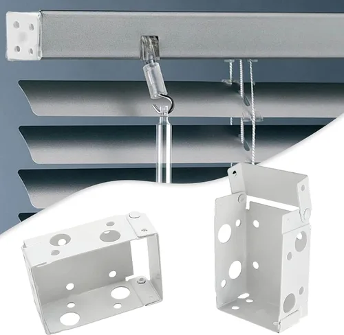 Miniatura 5 de Waziaqoc 4 soportes para persianas, 2.5 pulgadas, color blanco, de perfil bajo, soportes de montaje para barandillas de ventana, tamaño exterior