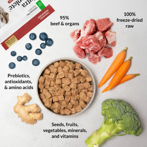 Miniatura 2 de ULTIMATE PET NUTRITION Nutra Complete - Alimento para perros 100% liofilizado crudo formulado por veterinarios con antioxidantes, prebióticos