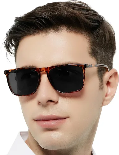 Miniatura 8 de MARE AZZURO Gafas de sol polarizadas negras para hombre, de gran tamaño, para conducción, pesca, ciclismo, protección UV400