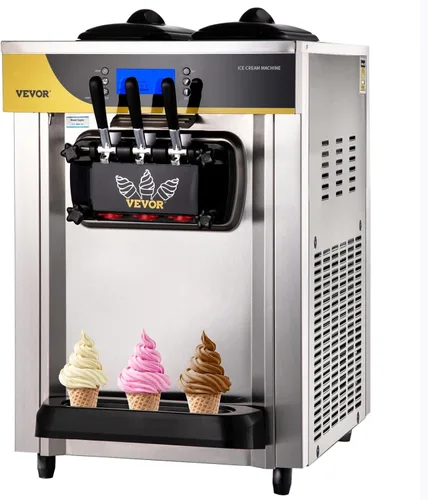 Miniatura 11 de VEVOR Máquina Comercial para Hacer Helados, Rendimiento de 12 L/H, 1713W Máquina para Helados Duros de Un Solo Sabor de Encimera, Cilindro de Acero