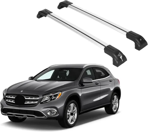 Miniatura 12 de ERKUL Barras transversales para techo para Mercedes Benz GLA 2014-2020 Barras transversales de aluminio con bloqueo antirrobo para el techo