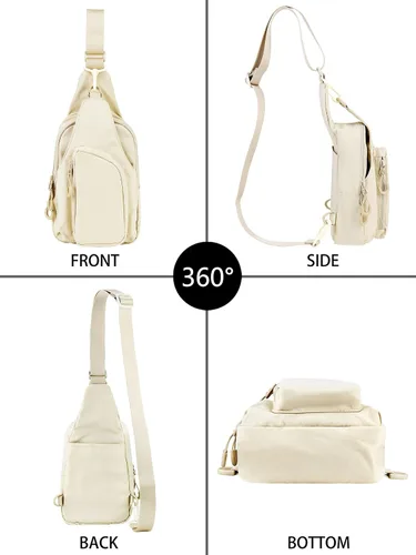 Miniatura 6 de Niumike Bolso bandolera pequeño con correas ajustables, bolsas cruzadas en el pecho, mochila diaria para mujeres y hombres, viajes al aire libre