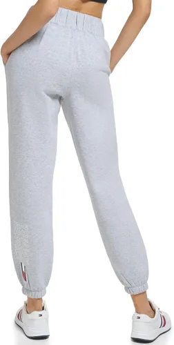 Miniatura 3 de Tommy Hilfiger Pantalón deportivo con cintura elástica y puños para mujer, con bolsillos inclinados, rayas globales en la cintura