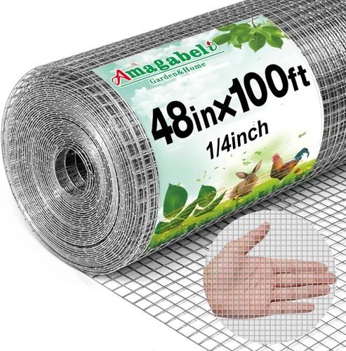 Miniatura 8 de AMAGABELI GARDEN & HOME - Malla metálica con orificios de 1/2 pulgada, 36 pulgadas x 50 pies, calibre 19, galvanizado tras soldado, rollo de malla