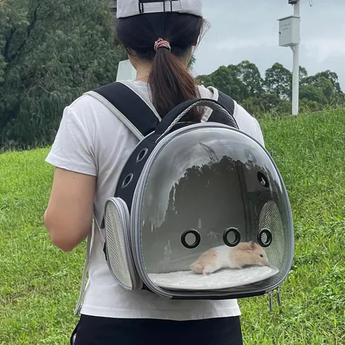 Miniatura 5 de Mochila Portátil de Viaje para Mascotas Transportín Bolsa para Hámster Conejillo de Indias Pájaro Perro Pequeño Gato Tortuga Transportín Jaula